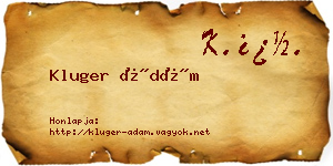 Kluger Ádám névjegykártya